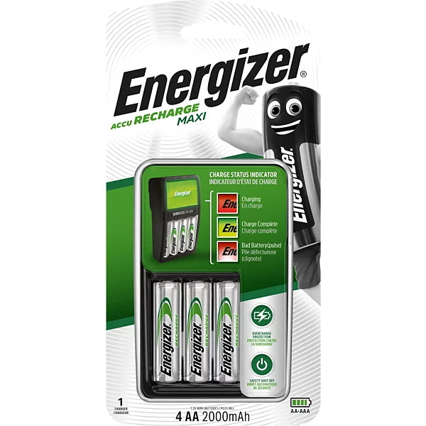 Energizer Caricabatterie + Batterie Stilo 2000mAh Energizer Caricabatterie + Batterie Stilo 2000mAh